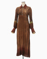 "Arimatsu Shibori" Ombre Dyed Silk Shirt Dress - brown