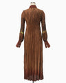 "Arimatsu Shibori" Ombre Dyed Silk Shirt Dress - brown