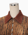"Arimatsu Shibori" Ombre Dyed Silk Shirt Dress - brown