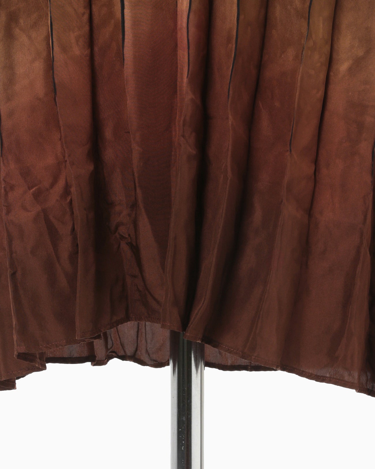 "Arimatsu Shibori" Ombre Dyed Silk Shirt Dress - brown