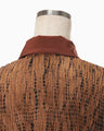 "Arimatsu Shibori" Ombre Dyed Silk Shirt Dress - brown