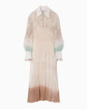 "Arimatsu Shibori" Ombre Dyed Silk Shirt Dress - white