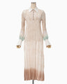 "Arimatsu Shibori" Ombre Dyed Silk Shirt Dress - white