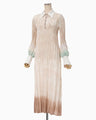 "Arimatsu Shibori" Ombre Dyed Silk Shirt Dress - white