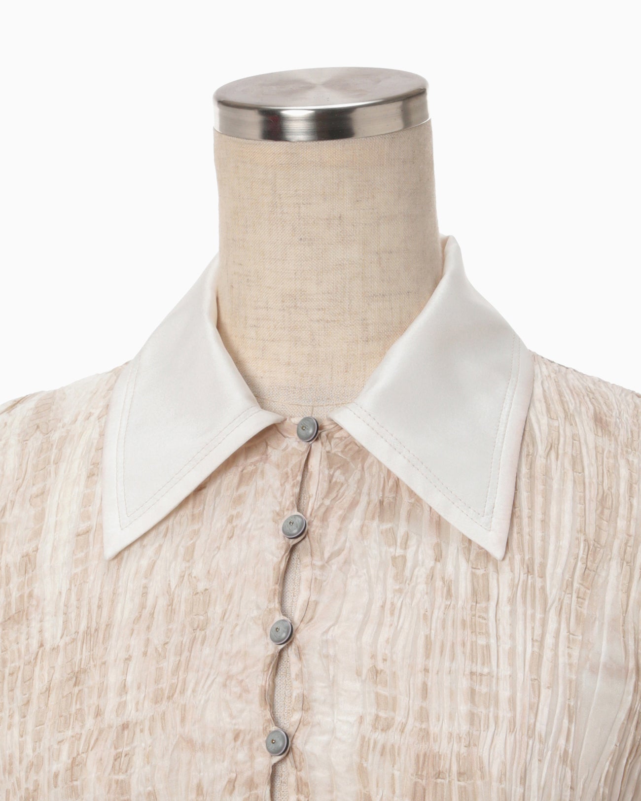 "Arimatsu Shibori" Ombre Dyed Silk Shirt Dress - white