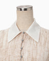 "Arimatsu Shibori" Ombre Dyed Silk Shirt Dress - white