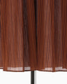 Stripe Shirring Jacquard Dress - brown