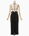 Stretched Triacetate Basket Pattern Dress - black