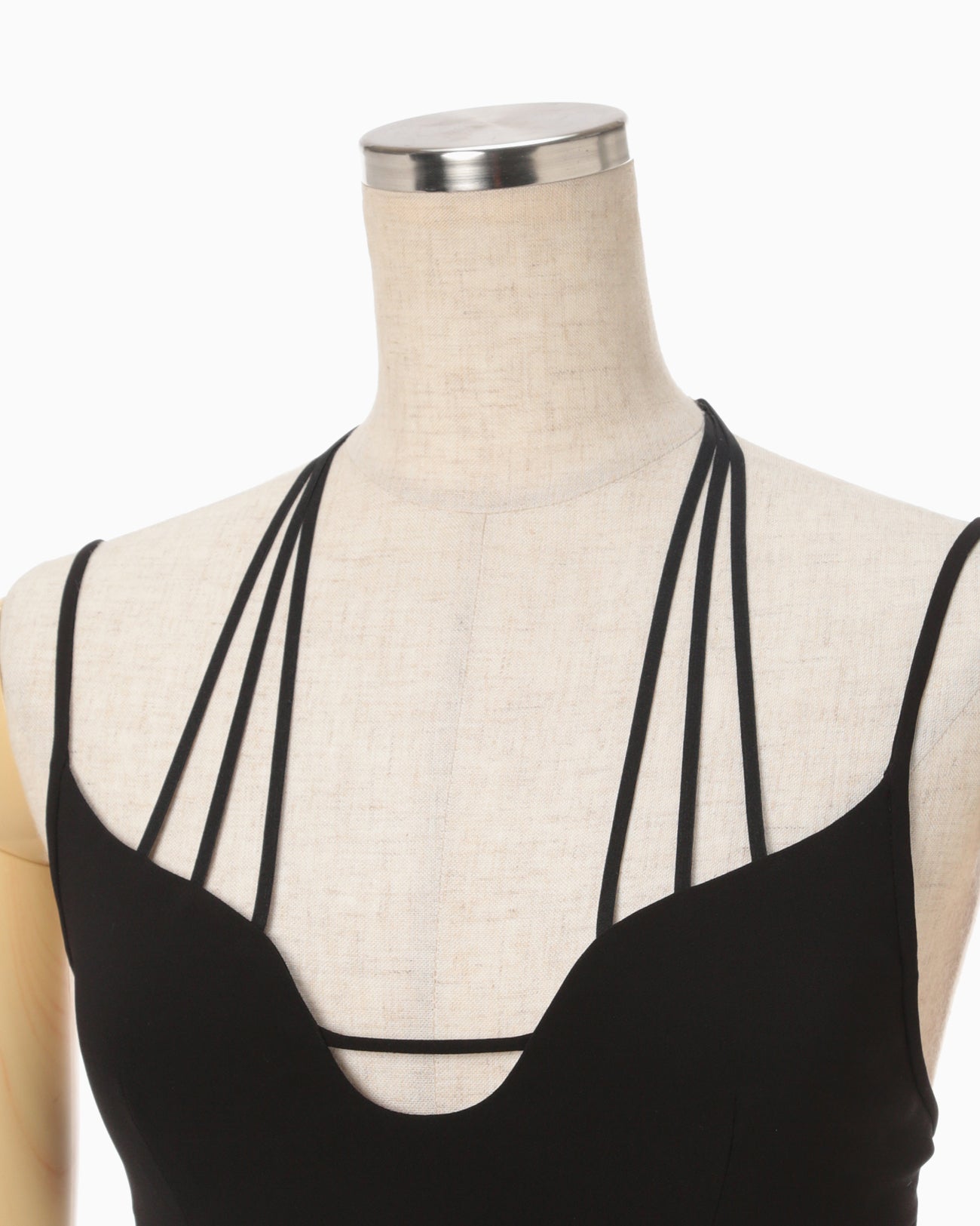 Stretched Triacetate Basket Pattern Dress - black