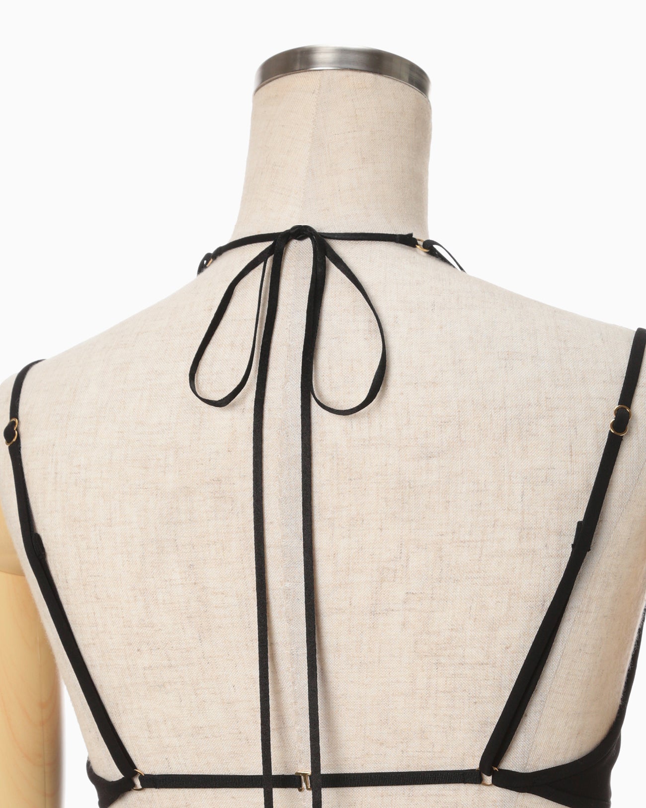 Stretched Triacetate Basket Pattern Dress - black