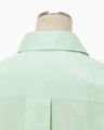 Cotton Silk Broad Basket Motif Shirt Dress - mint green