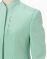 Silk Wool Double Cloth Stand Collar Jacket - mint green