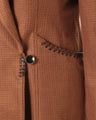 Geometric Silk Cotton Jacquard Double Beasted Jacket - brown