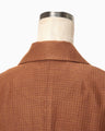 Geometric Silk Cotton Jacquard Double Beasted Jacket - brown