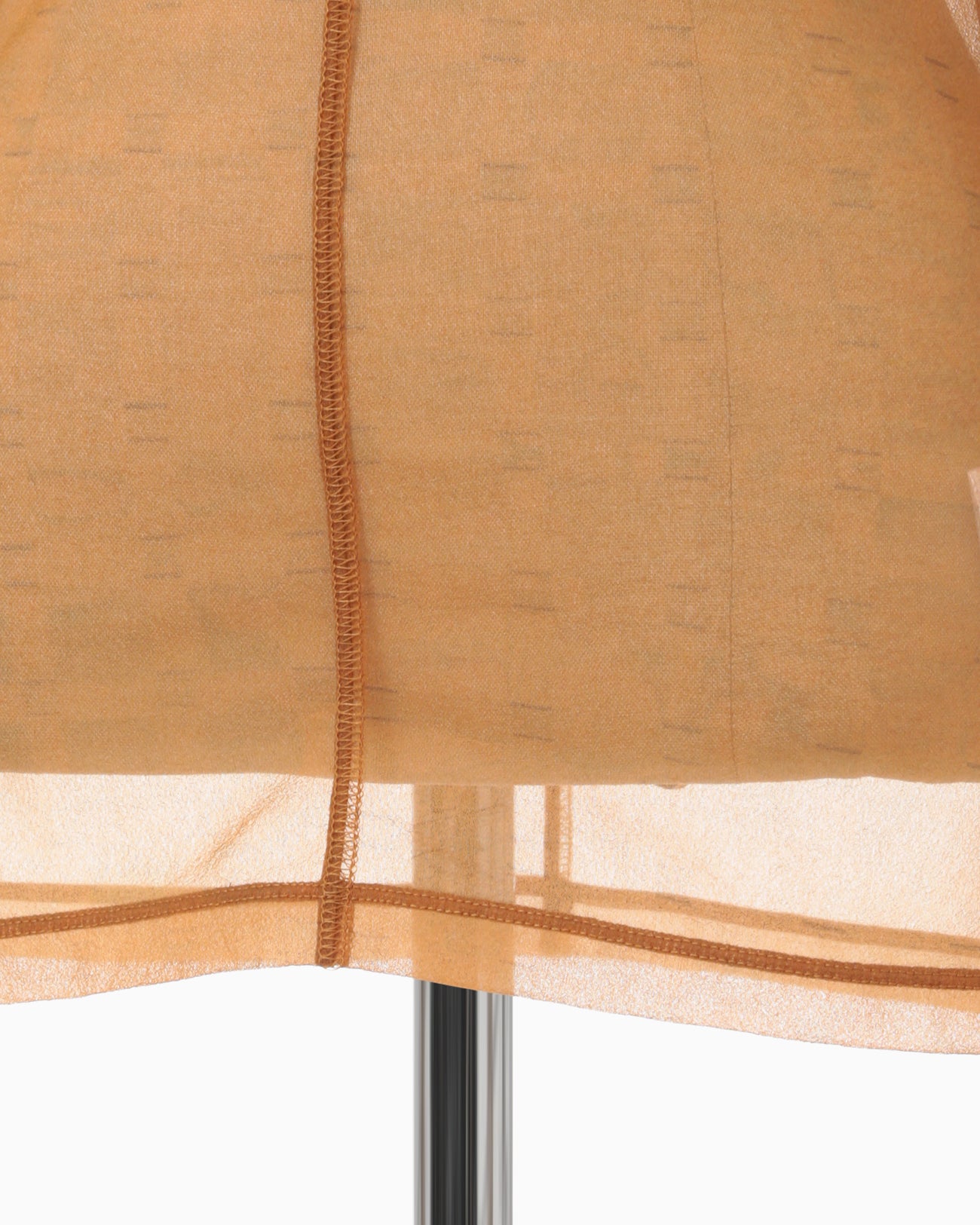 Marble Printed Plaid Sheer Crew Neck Top - brown