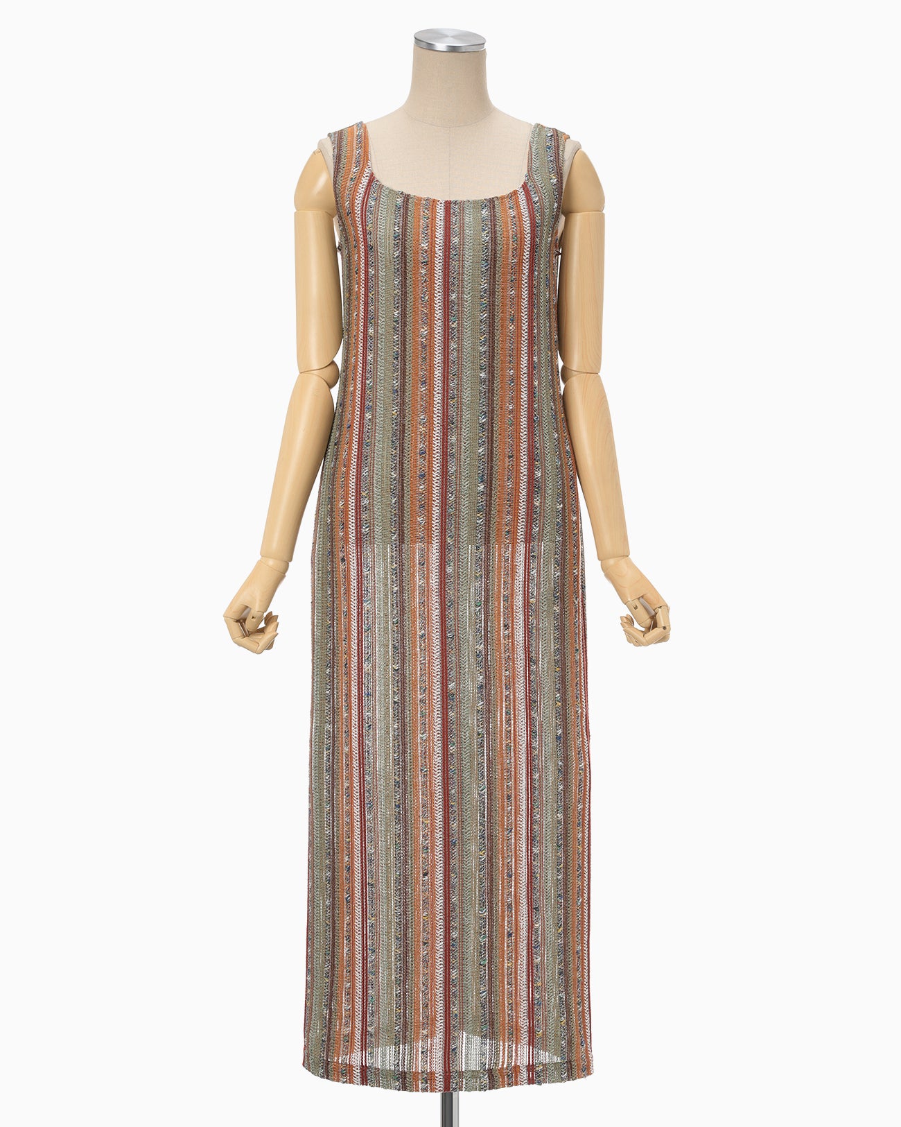 Raschel Stripe Jersey Sleeveless Dress - multi