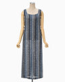 Raschel Stripe Jersey Sleeveless Dress - navy