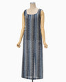 Raschel Stripe Jersey Sleeveless Dress - navy