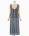 Raschel Stripe Jersey Sleeveless Dress - navy