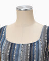 Raschel Stripe Jersey Sleeveless Dress - navy