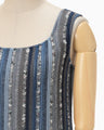 Raschel Stripe Jersey Sleeveless Dress - navy