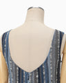 Raschel Stripe Jersey Sleeveless Dress - navy