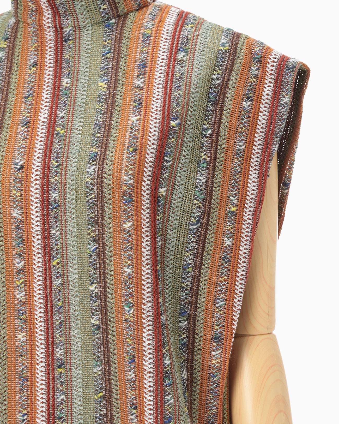 Raschel Stripe Jersey High Neck Top - multi - Mame Kurogouchi