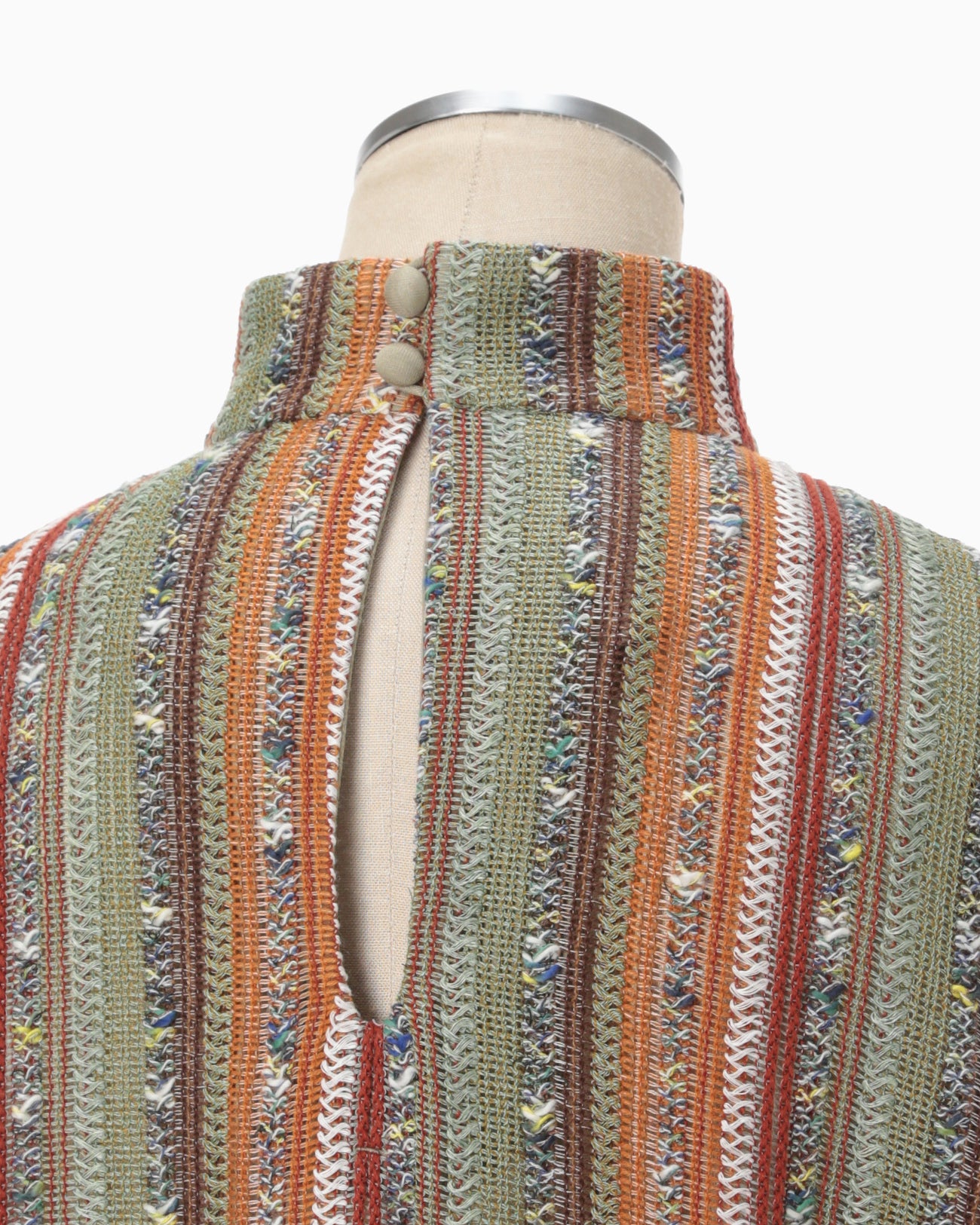Raschel Stripe Jersey High Neck Top - multi - Mame Kurogouchi