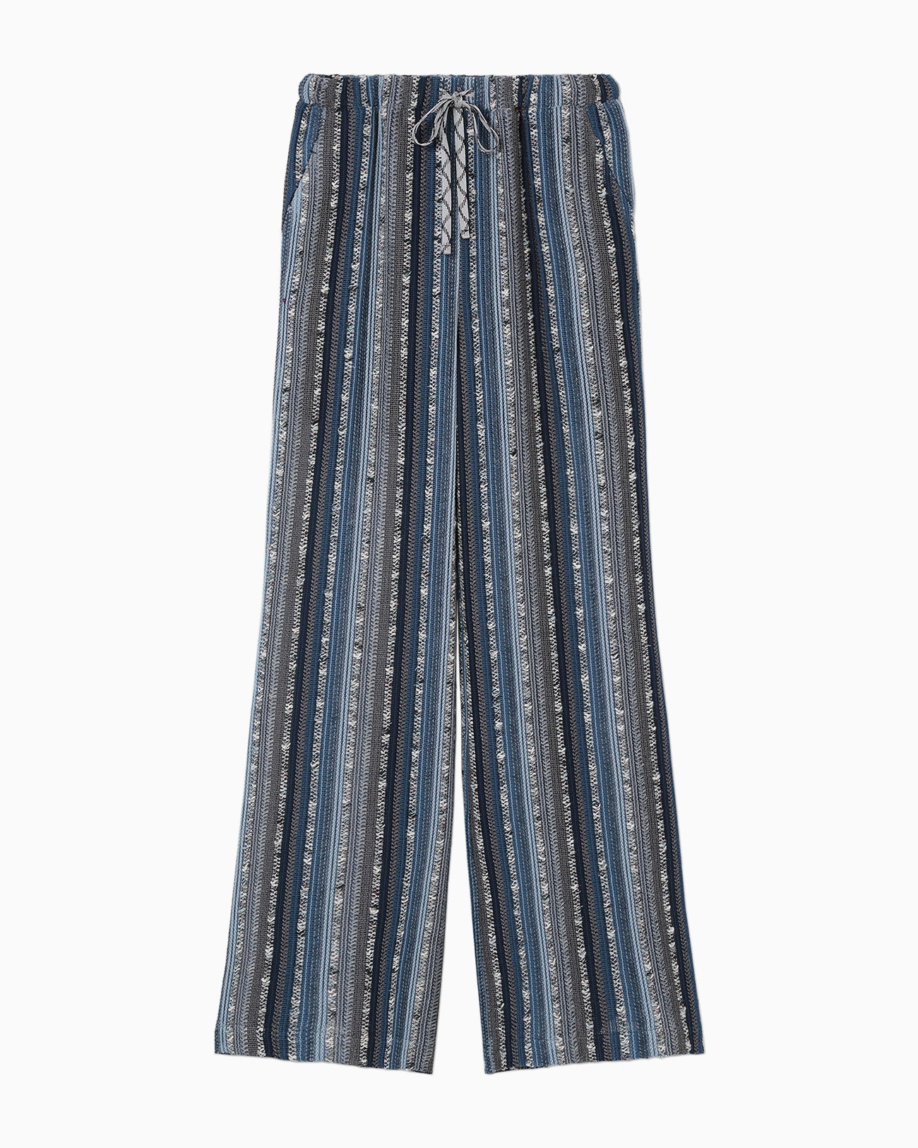 Raschel Stripe Jersey Wide Trousers - navy - Mame Kurogouchi