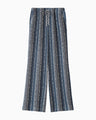 Raschel Stripe Jersey Wide Trousers - navy