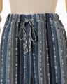 Raschel Stripe Jersey Wide Trousers - navy