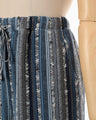 Raschel Stripe Jersey Wide Trousers - navy