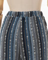 Raschel Stripe Jersey Wide Trousers - navy