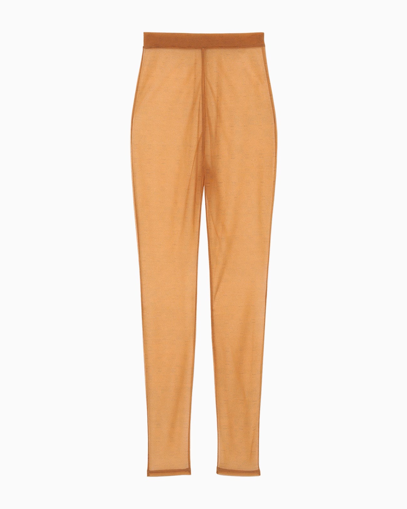 Marble Printed Plaid Sheer Leggings - brown
