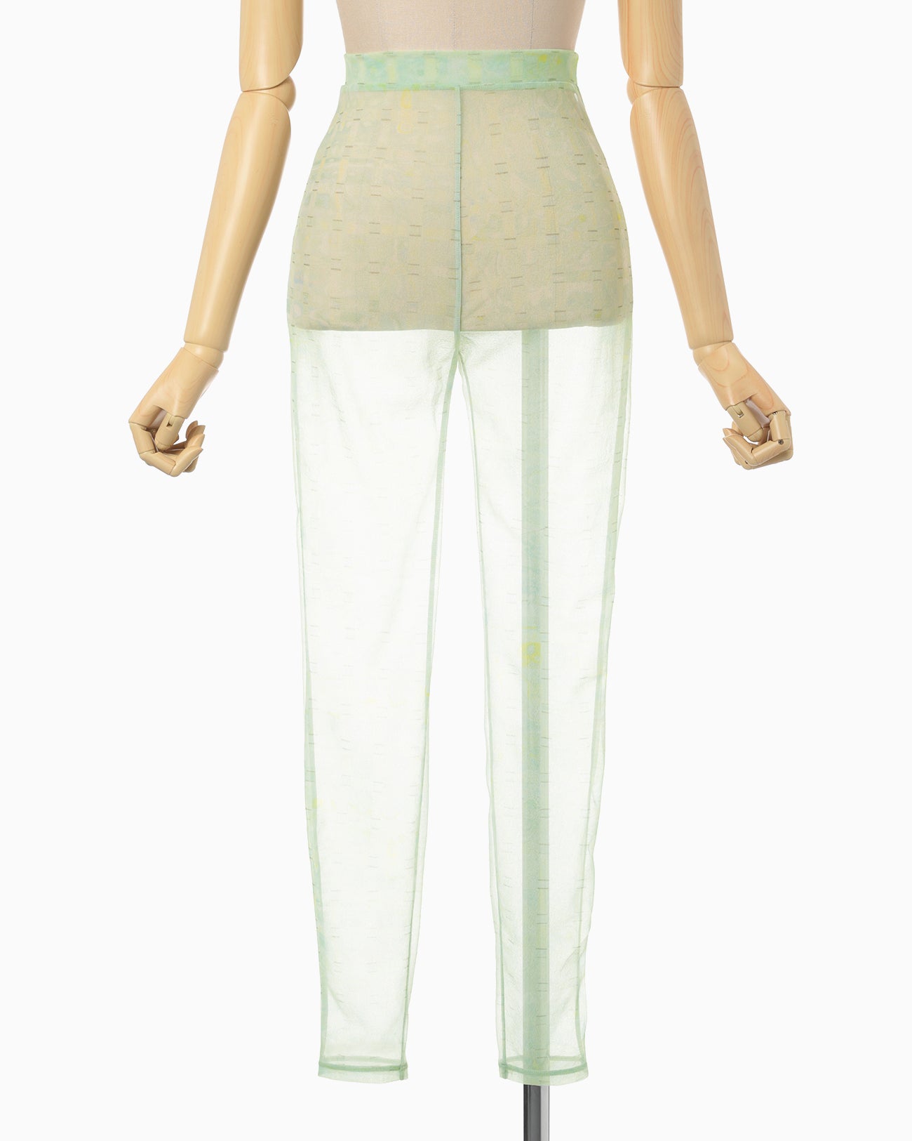 Marble Printed Plaid Sheer Leggings - mint green