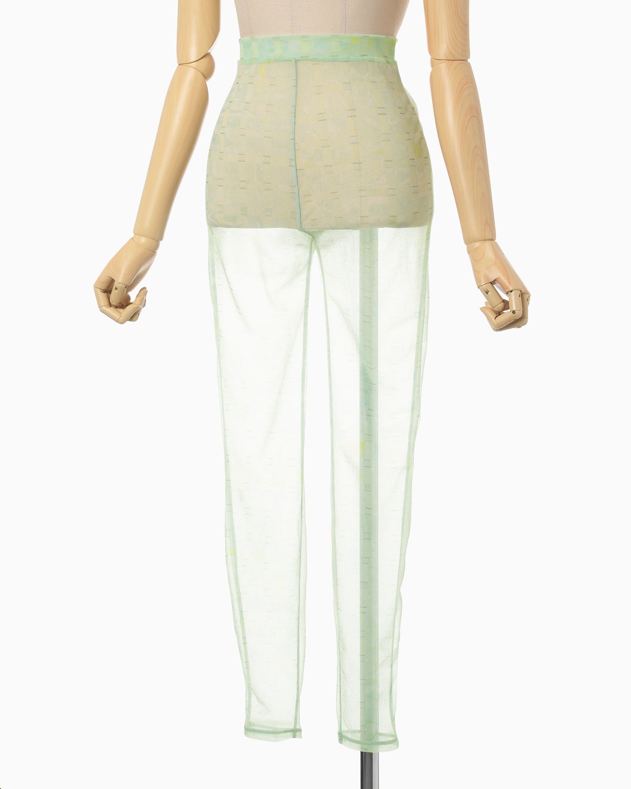 Marble Printed Plaid Sheer Leggings - mint green