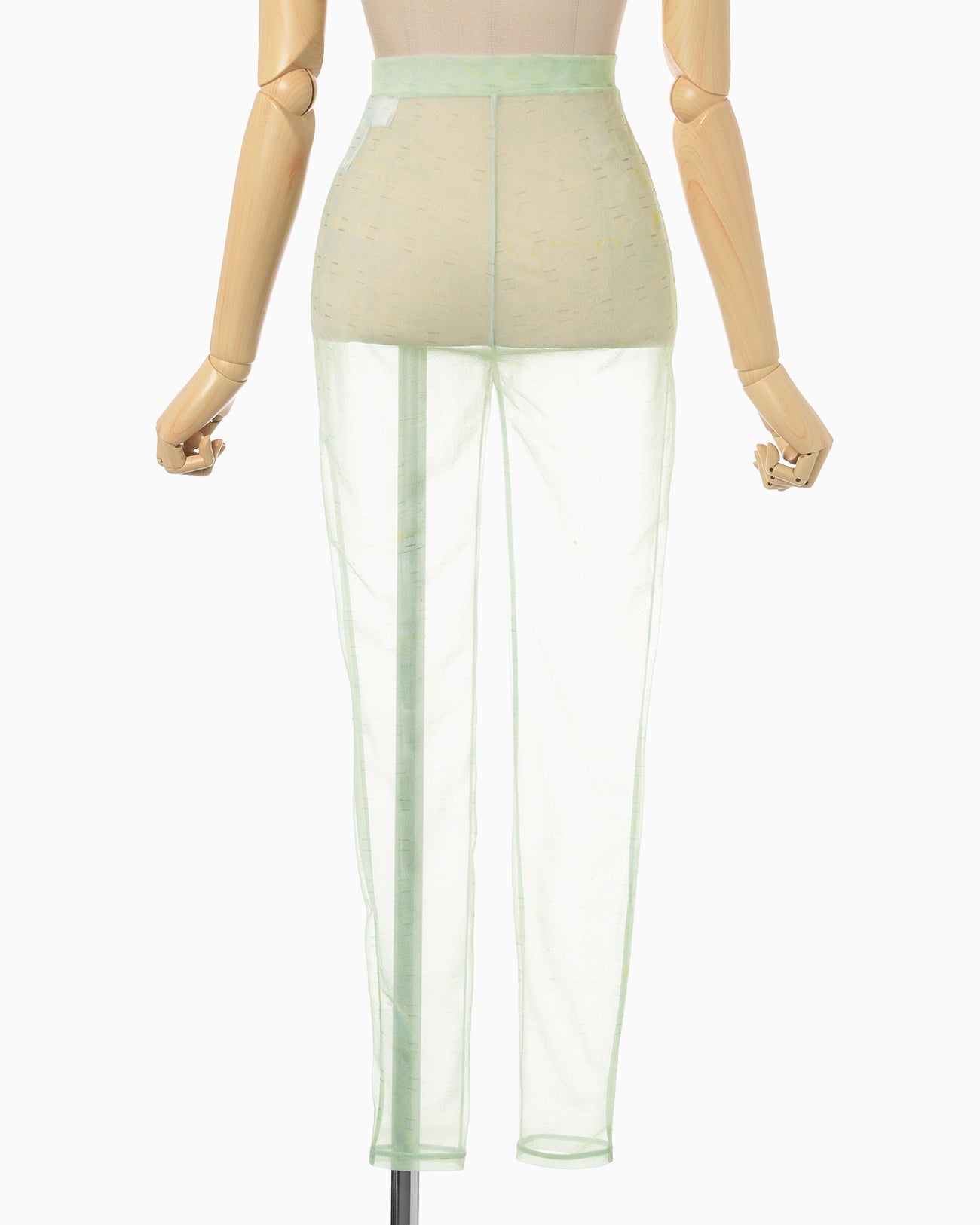 Marble Printed Plaid Sheer Leggings - mint green