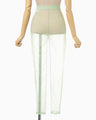 Marble Printed Plaid Sheer Leggings - mint green