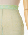 Marble Printed Plaid Sheer Leggings - mint green