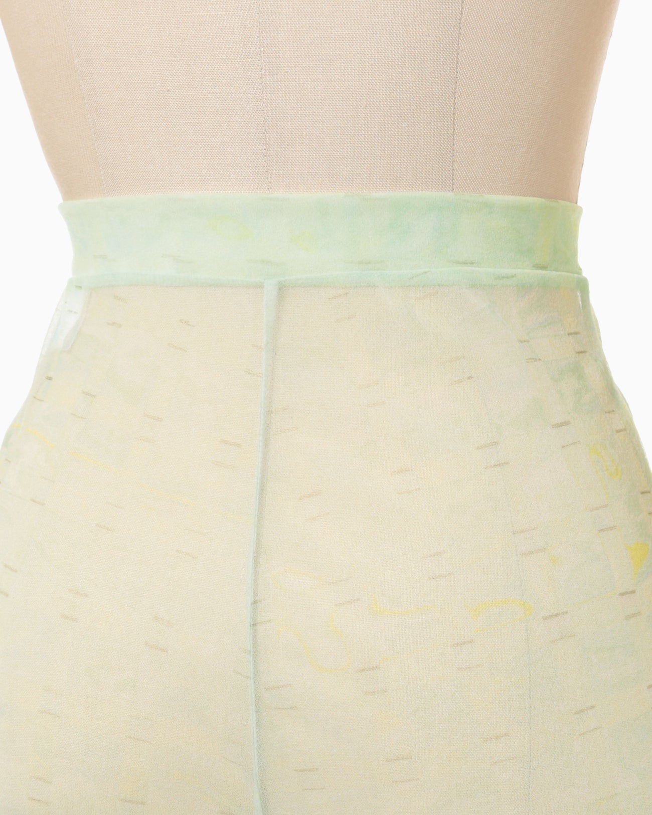 Marble Printed Plaid Sheer Leggings - mint green