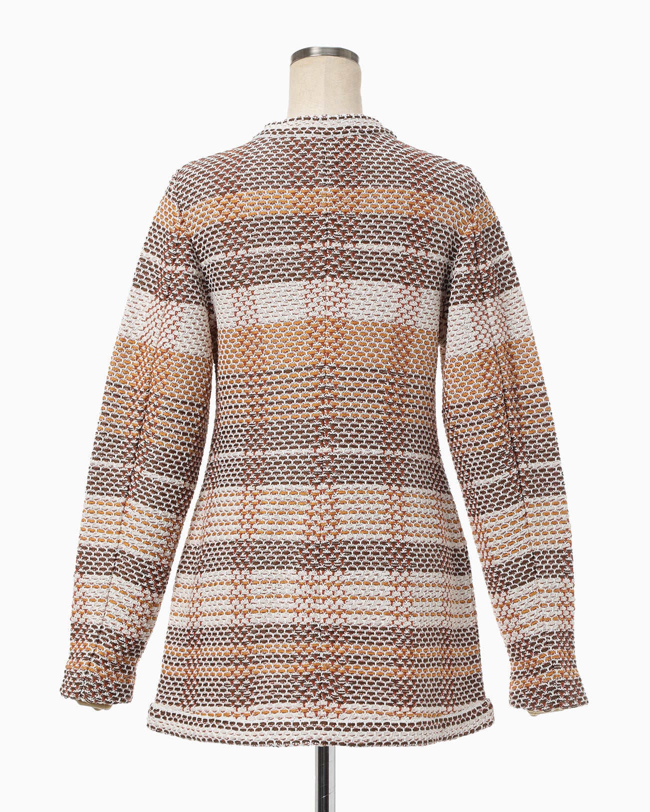 Basket Motif Knitted Jacket - brown