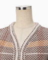 Basket Motif Knitted Jacket - brown