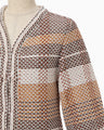 Basket Motif Knitted Jacket - brown