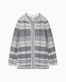 Basket Motif Knitted Jacket - navy