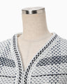 Basket Motif Knitted Jacket - navy