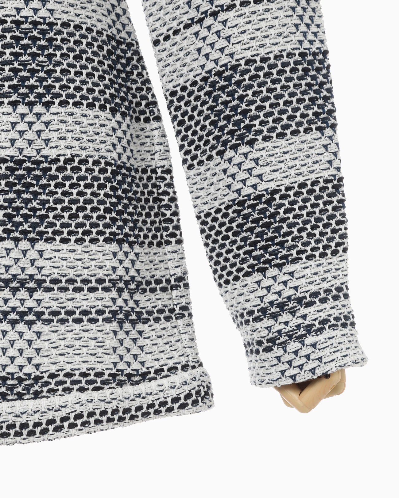Basket Motif Knitted Jacket - navy