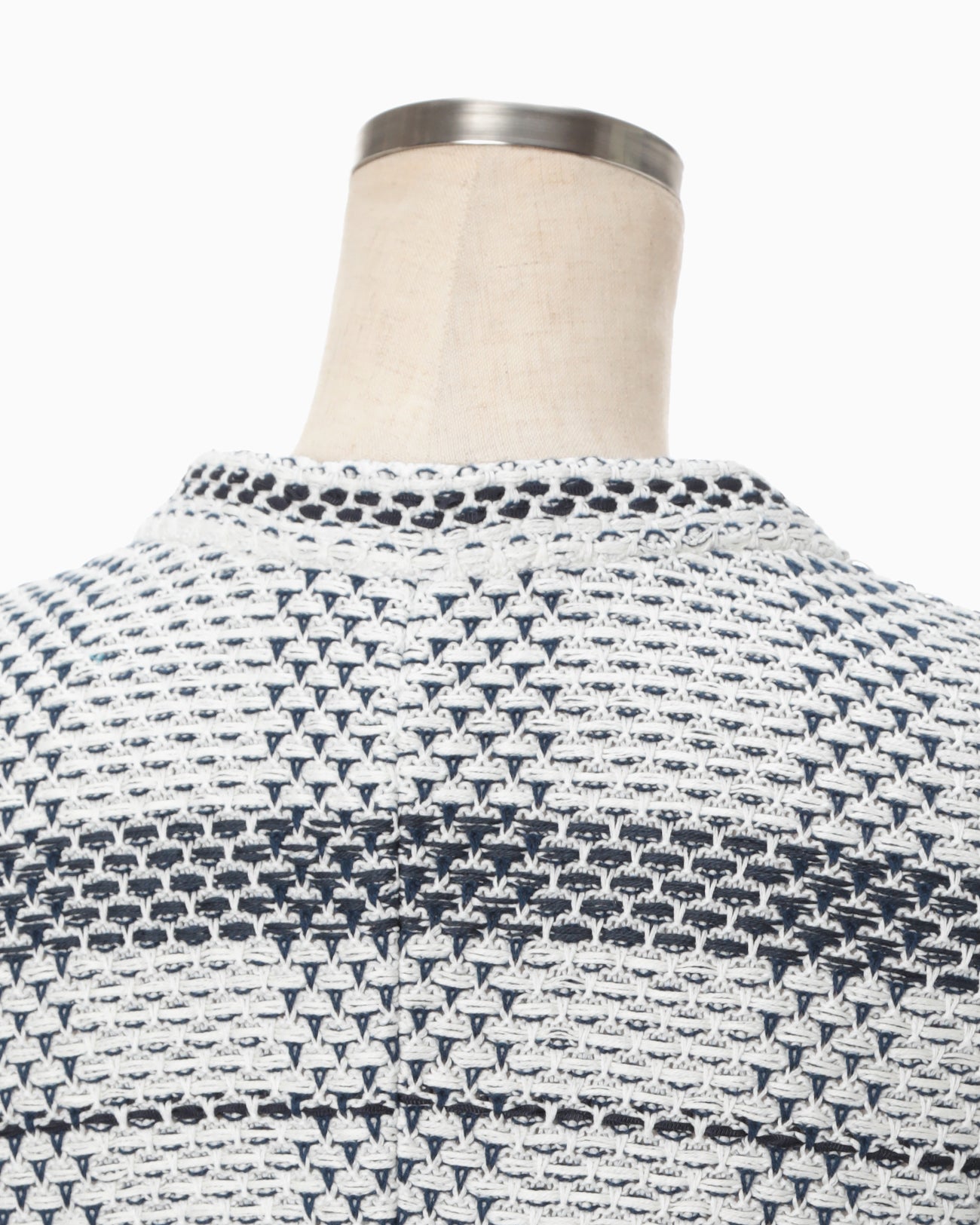 Basket Motif Knitted Jacket - navy
