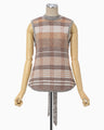 Basket Motif Knitted Top - brown