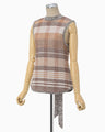 Basket Motif Knitted Top - brown