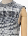 Basket Motif Knitted Top - navy
